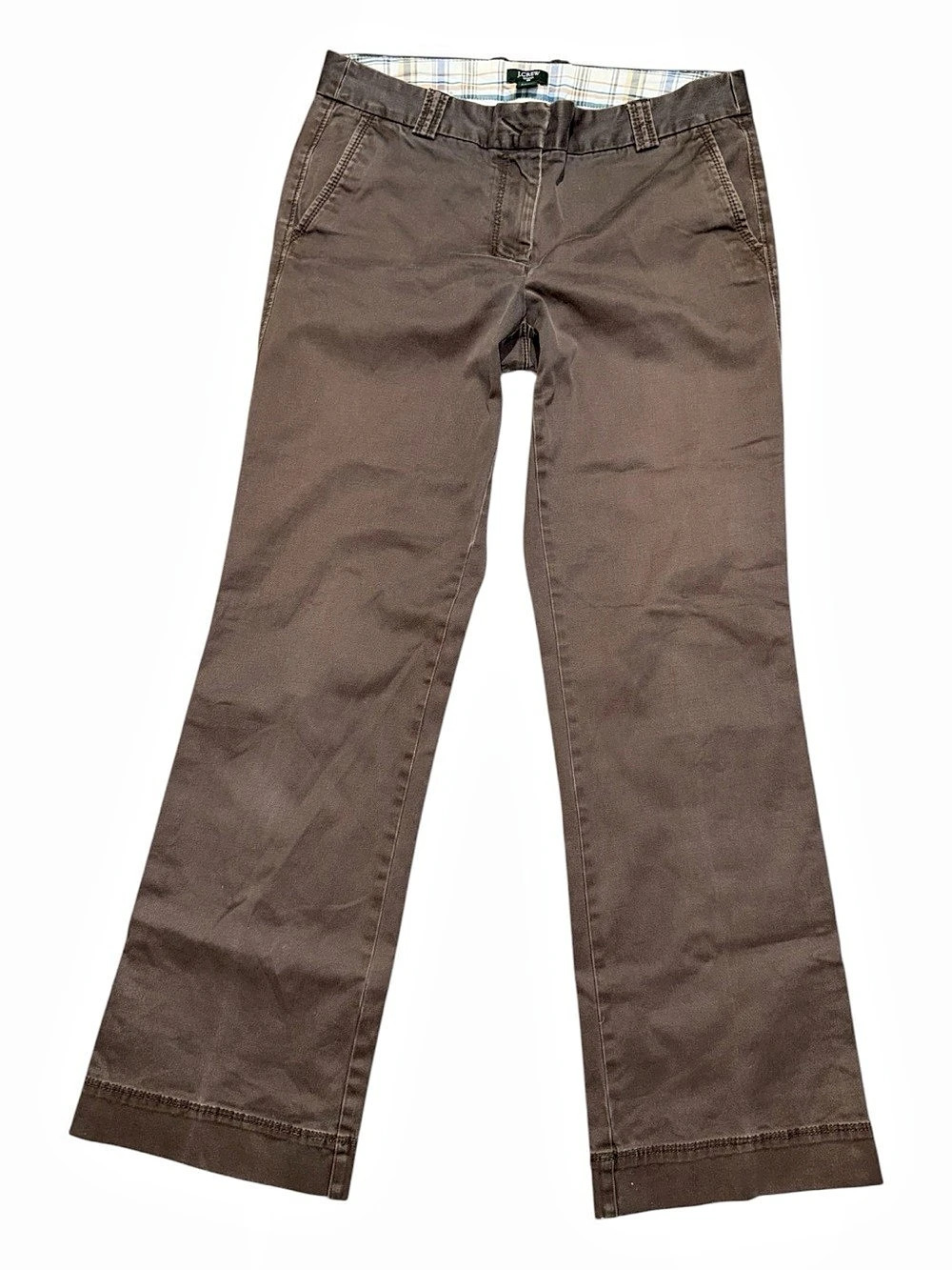 J Crew Stretch City Fit 6 Short Wide Leg Cotton Chino Pants in Brown
